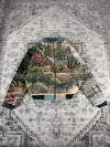 Veste en tapisserie design unique vintage fait main upcyclé retravaillé tissé taille S n•701-