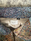 Veste en tapisserie design unique vintage fait main upcyclé retravaillé tissé taille S n•701-