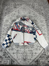 Veste en tapisserie design unique vintage fait main upcyclé retravaillé tissé taille S n•702