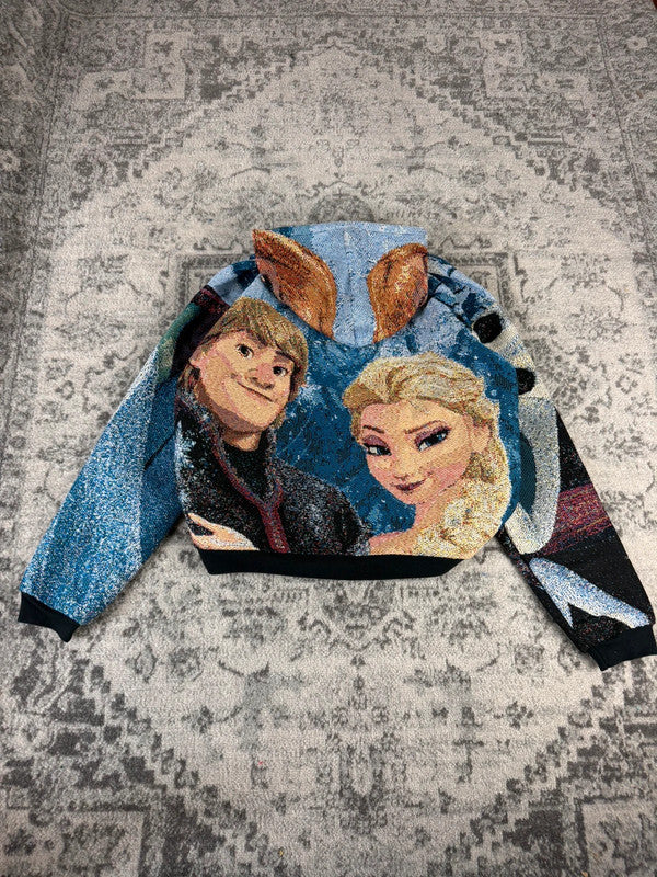 Veste en tapisserie design unique vintage fait main upcyclé retravaillé tissé taille M n•703