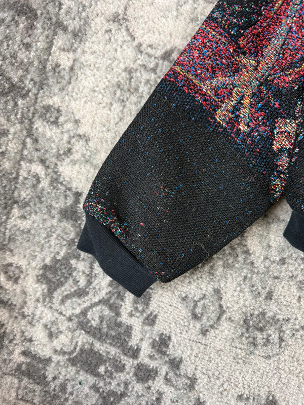 Veste en tapisserie design unique vintage fait main upcyclé retravaillé tissé taille M n•703
