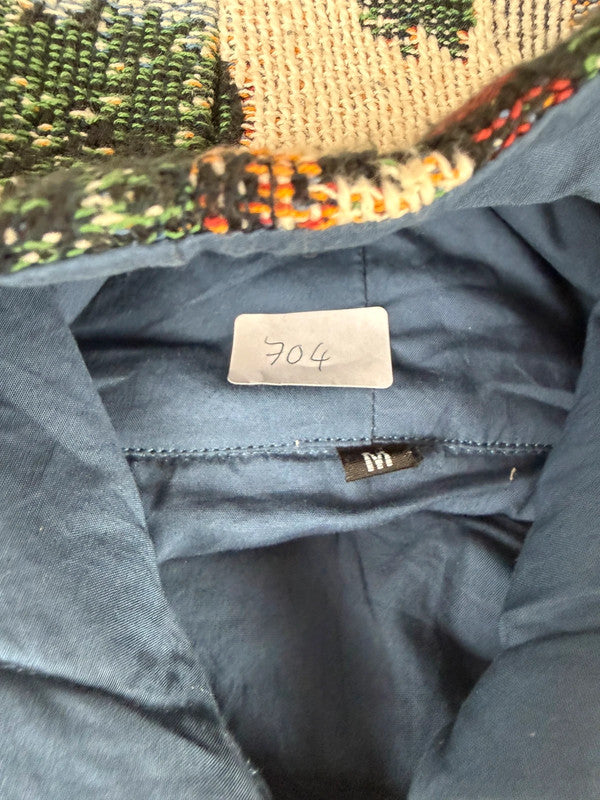 Veste en tapisserie design unique vintage fait main upcyclé retravaillé tissé taille M n•704