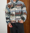 Veste en tapisserie design unique vintage fait main upcyclé retravaillé tissé taille M n•704