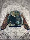 Veste en tapisserie design unique vintage fait main upcyclé retravaillé tissé taille M n•706