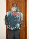 Veste en tapisserie design unique vintage fait main upcyclé retravaillé tissé taille M n•706