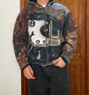 Veste en tapisserie design unique vintage fait main upcyclé retravaillé tissé taille M n•706
