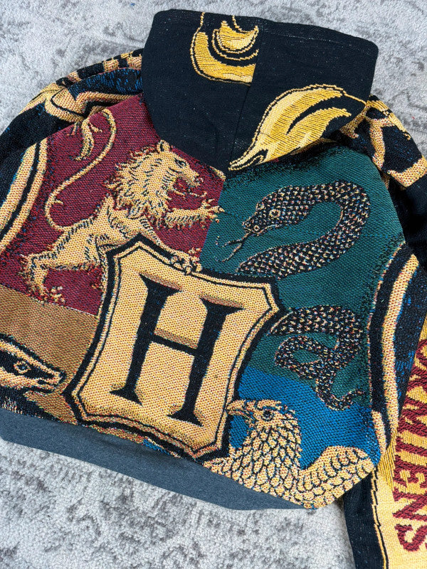 Veste en tapisserie design unique vintage fait main upcyclé retravaillé tissé taille M n•707