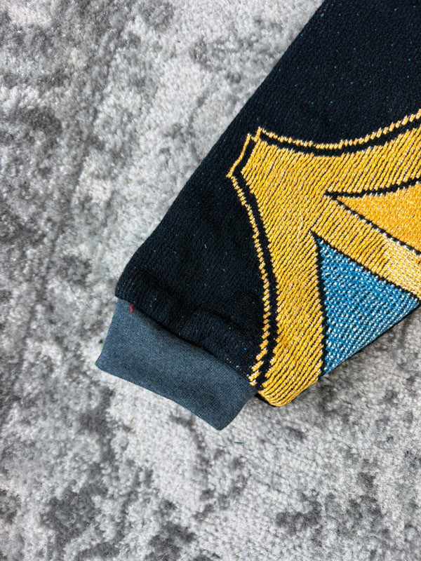 Veste en tapisserie design unique vintage fait main upcyclé retravaillé tissé taille M n•707