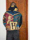 Veste en tapisserie design unique vintage fait main upcyclé retravaillé tissé taille M n•707