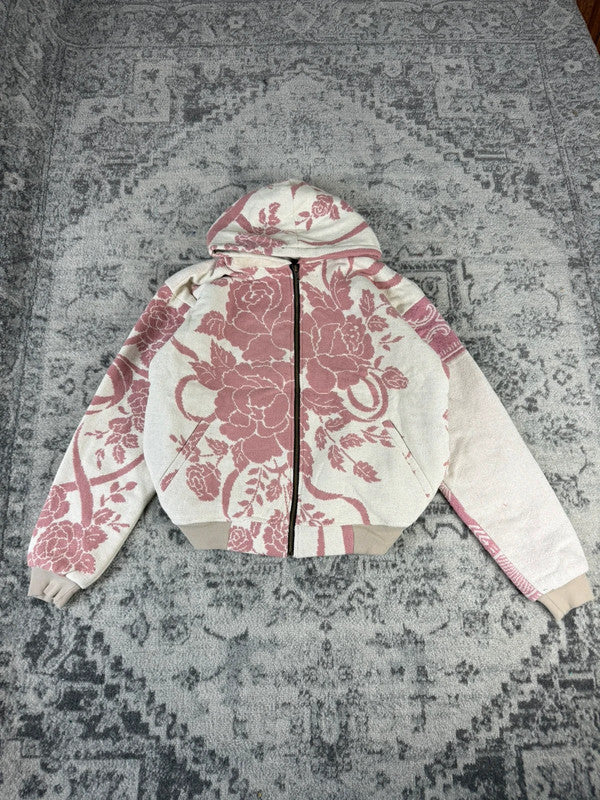 Veste en tapisserie design unique vintage fait main upcyclé retravaillé tissé taille M n•708