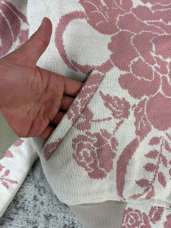Veste en tapisserie design unique vintage fait main upcyclé retravaillé tissé taille M n•708
