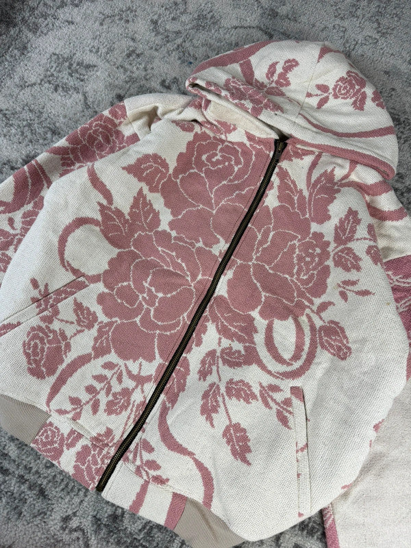 Veste en tapisserie design unique vintage fait main upcyclé retravaillé tissé taille M n•708