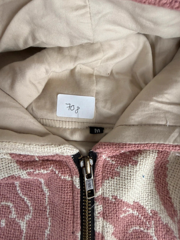Veste en tapisserie design unique vintage fait main upcyclé retravaillé tissé taille M n•708