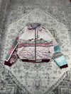 Veste en tapisserie design unique vintage fait main upcyclé retravaillé tissé taille M n•709