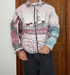 Veste en tapisserie design unique vintage fait main upcyclé retravaillé tissé taille M n•709