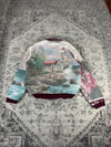 Veste en tapisserie design unique vintage fait main upcyclé retravaillé tissé taille M n•709