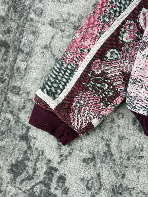 Veste en tapisserie design unique vintage fait main upcyclé retravaillé tissé taille M n•709