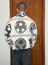 Veste en tapisserie design unique vintage fait main upcyclé retravaillé tissé taille M n•717