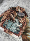 Veste en tapisserie design unique vintage fait main upcyclé retravaillé tissé taille M n•712