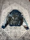 Veste en tapisserie design unique vintage fait main upcyclé retravaillé tissé taille M n•713