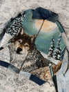 Veste en tapisserie design unique vintage fait main upcyclé retravaillé tissé taille M n•713