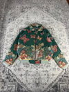 Veste en tapisserie design unique vintage fait main upcyclé retravaillé tissé taille M n•714
