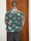 Veste en tapisserie design unique vintage fait main upcyclé retravaillé tissé taille M n•714