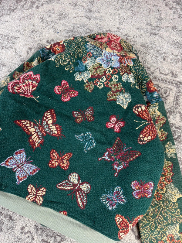 Veste en tapisserie design unique vintage fait main upcyclé retravaillé tissé taille M n•714