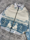 Veste en tapisserie design unique vintage fait main upcyclé retravaillé tissé taille M n•715