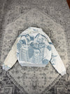 Veste en tapisserie design unique vintage fait main upcyclé retravaillé tissé taille M n•715