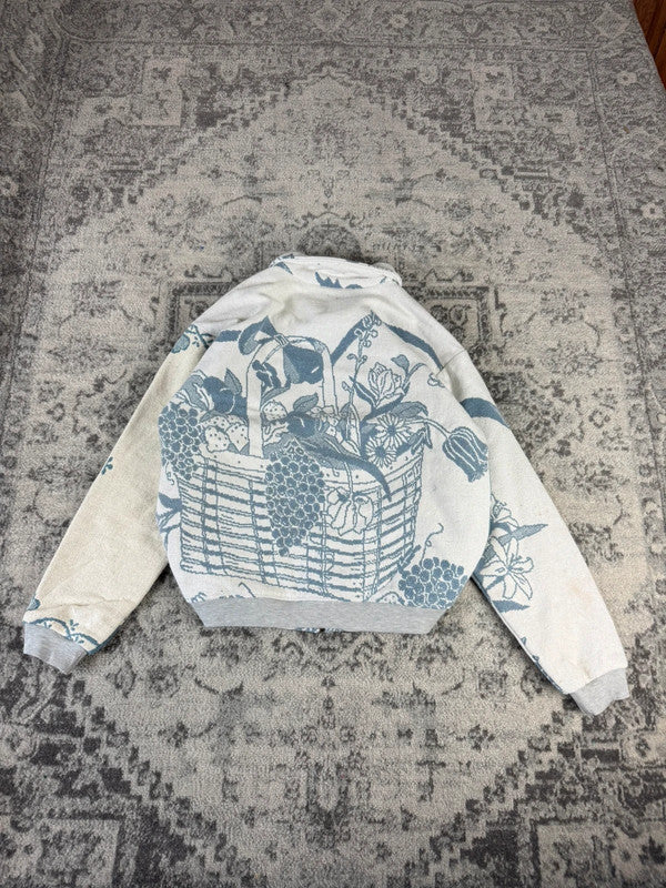 Veste en tapisserie design unique vintage fait main upcyclé retravaillé tissé taille M n•715