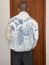 Veste en tapisserie design unique vintage fait main upcyclé retravaillé tissé taille M n•715