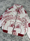 Veste en tapisserie design unique vintage fait main upcyclé retravaillé tissé taille M n•716