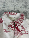 Veste en tapisserie design unique vintage fait main upcyclé retravaillé tissé taille M n•716
