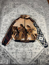 Veste en tapisserie design unique vintage fait main upcyclé retravaillé tissé taille M n•717