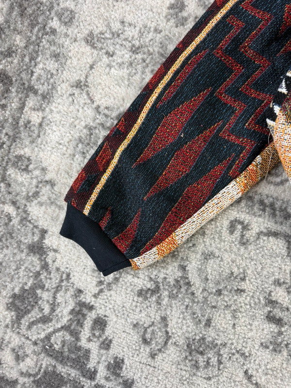 Veste en tapisserie design unique vintage fait main upcyclé retravaillé tissé taille M n•717