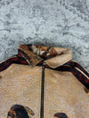 Veste en tapisserie design unique vintage fait main upcyclé retravaillé tissé taille M n•717