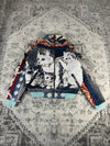Veste en tapisserie design unique vintage fait main upcyclé retravaillé tissé taille M n•718