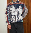 Veste en tapisserie design unique vintage fait main upcyclé retravaillé tissé taille M n•718