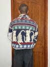 Veste en tapisserie design unique vintage fait main upcyclé retravaillé tissé taille M n•718