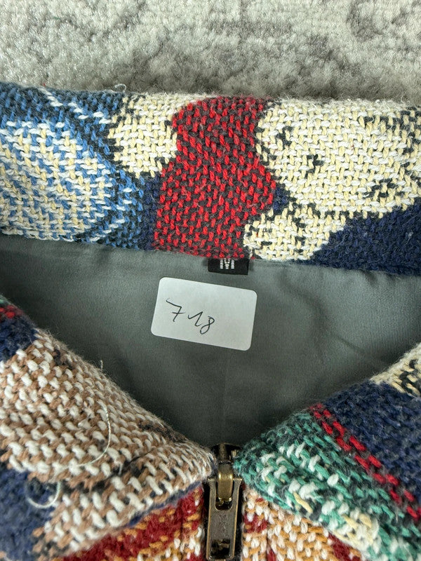 Veste en tapisserie design unique vintage fait main upcyclé retravaillé tissé taille M n•718