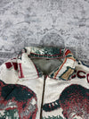 Veste en tapisserie design unique vintage fait main upcyclé retravaillé tissé taille M n•719