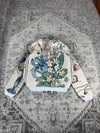 Veste en tapisserie design unique vintage fait main upcyclé retravaillé tissé taille M n•720