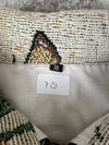 Veste en tapisserie design unique vintage fait main upcyclé retravaillé tissé taille M n•720
