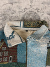 Veste en tapisserie design unique vintage fait main upcyclé retravaillé tissé taille M n•722