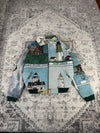 Veste en tapisserie design unique vintage fait main upcyclé retravaillé tissé taille M n•722