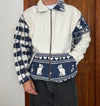 Veste en tapisserie design unique vintage fait main upcyclé retravaillé tissé taille M n•723