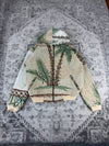 Veste en tapisserie design unique vintage fait main upcyclé retravaillé tissé taille L n•724