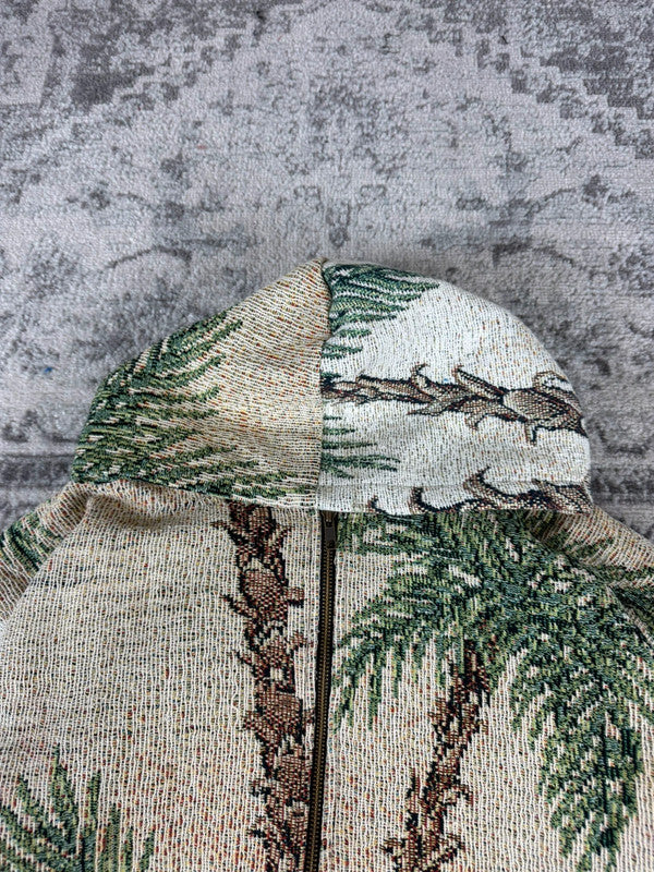Veste en tapisserie design unique vintage fait main upcyclé retravaillé tissé taille L n•724