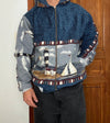 Veste en tapisserie design unique vintage fait main upcyclé retravaillé tissé taille L n•725